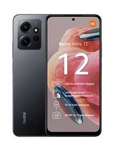 Xiaomi Redmi Note 12 4G 6Go RAM Gris Onyx