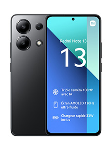Xiaomi Redmi Note 13 4G Noir de Minuit Xiaomi Redmi Note 13 4G Noir de Minuit