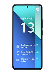 Xiaomi Redmi Note 13 4G 8Go RAM Noir de Minuit