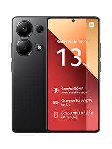 Xiaomi Redmi Note 13 Pro 4G Noir Minuit Xiaomi Redmi Note 13 Pro 4G Noir Minuit