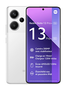 Xiaomi Redmi Note 13 Pro Plus 5G Blanc Moonlight Xiaomi Redmi Note 13 Pro Plus 5G Blanc Moonlight