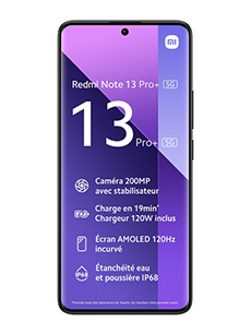 Xiaomi Redmi Note 13 Pro Plus 5G 12Go RAM Nuit Minuit