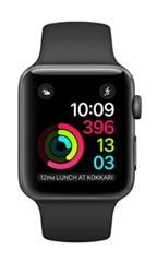 Apple Watch 2 Alu Gris Sidéral 42mm Bracelet Sport Noir