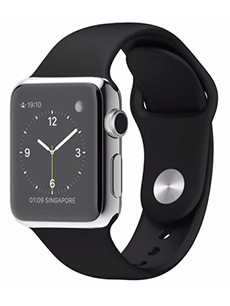 Apple Watch Acier 38mm Bracelet Sport Noir Apple Watch Acier 38mm Bracelet Sport Noir